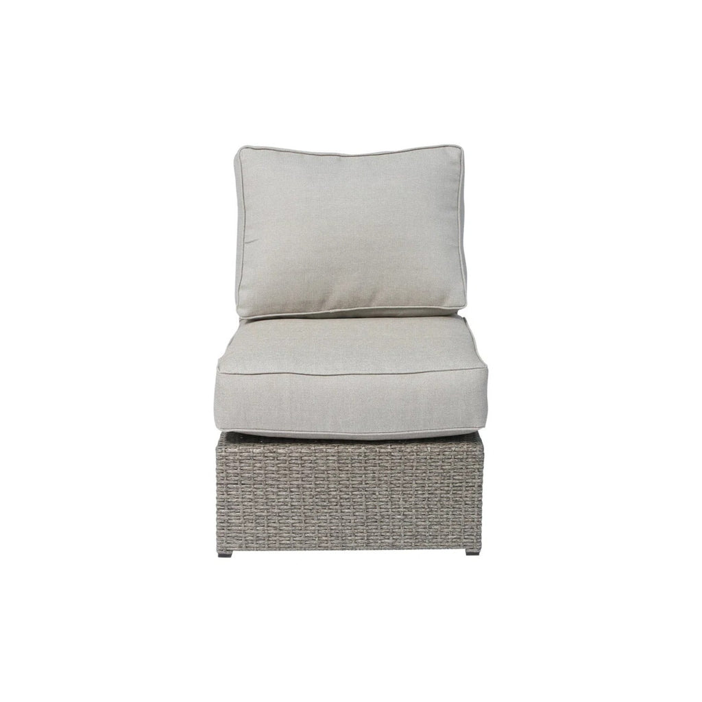 Outdoor Sectional Set HDPE Wicker Aluminum Gray 6 Piece Seats 4 1500 LB