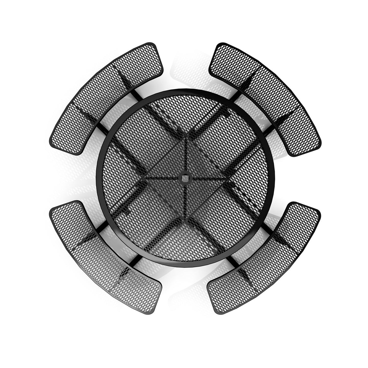 46" Round Picnic Table With Umbrella Hole