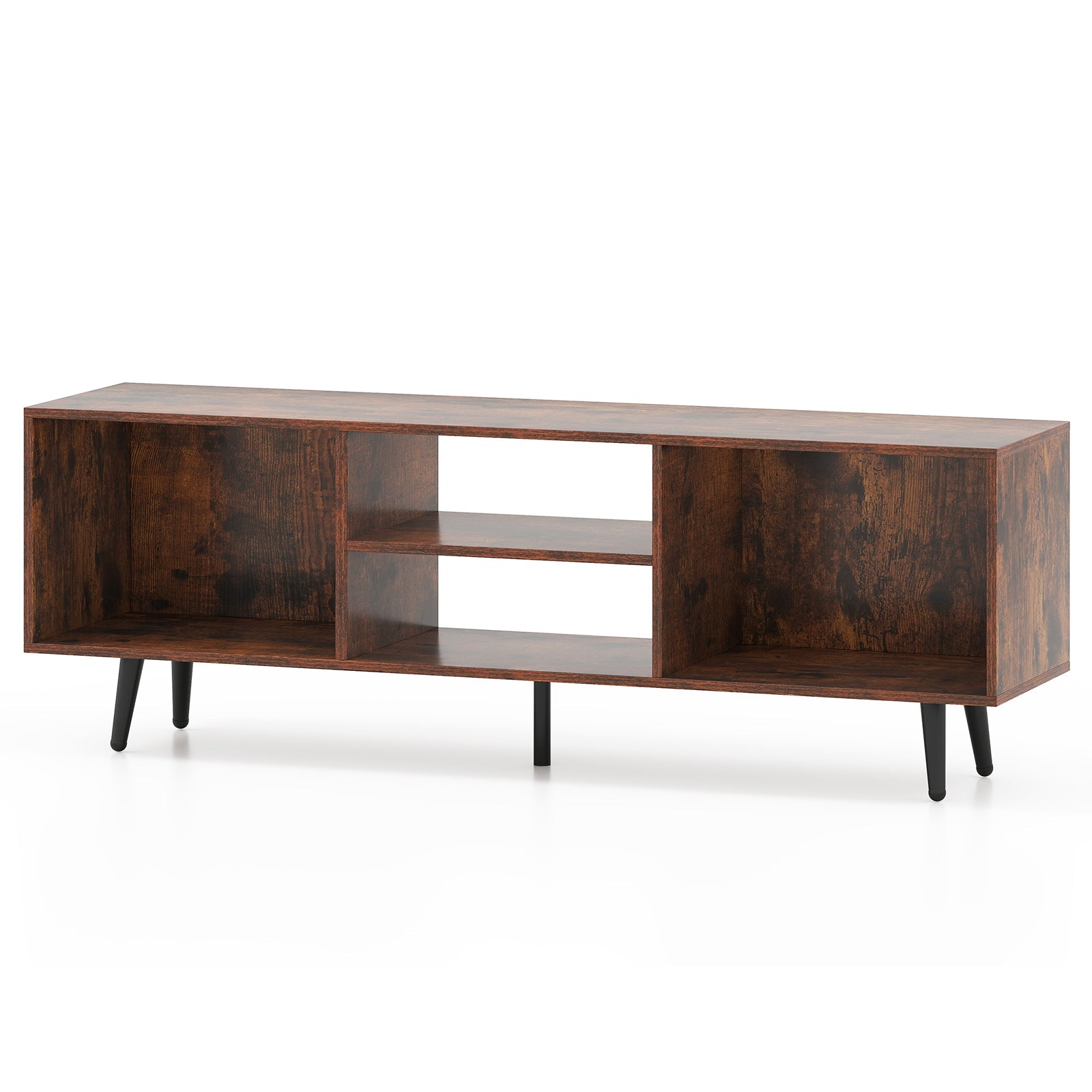 47.5 Inches TV Stand for 55-Inch TV with Compartments and Metal Legs