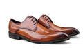 Burnished Calfskin Lace-Up Oxford Cognac