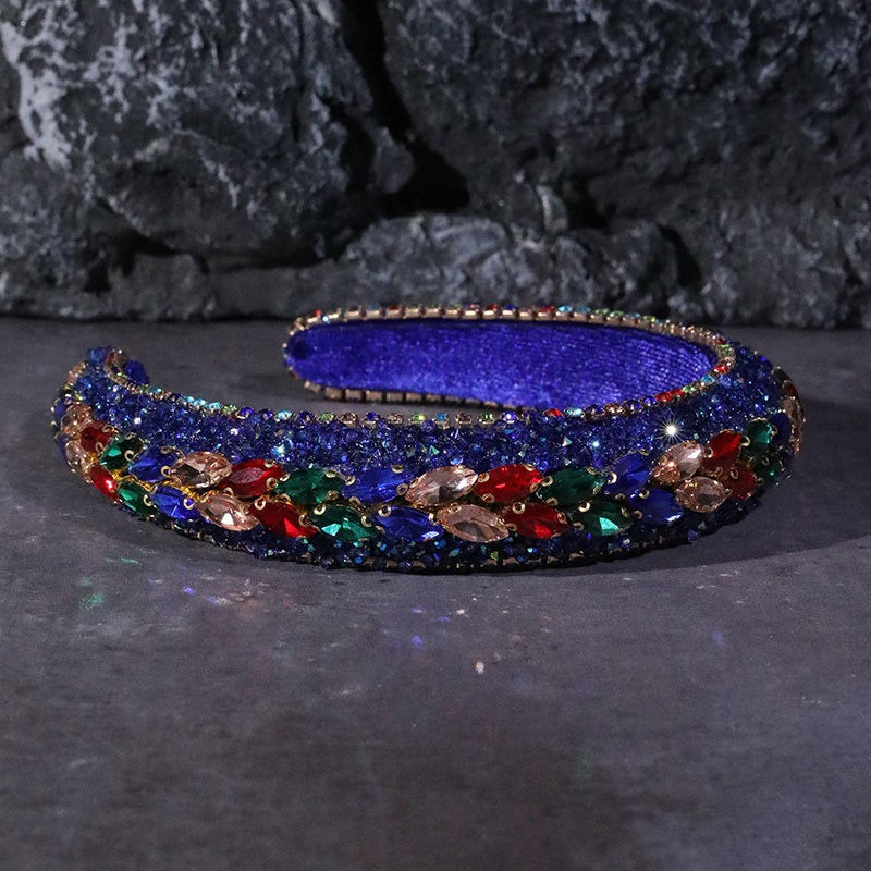 Colored diamond sponge Baroque vintage headband
