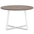 47 Inch Round Dining Table with Stable X-shaped Base and Round Thickened Tabletop