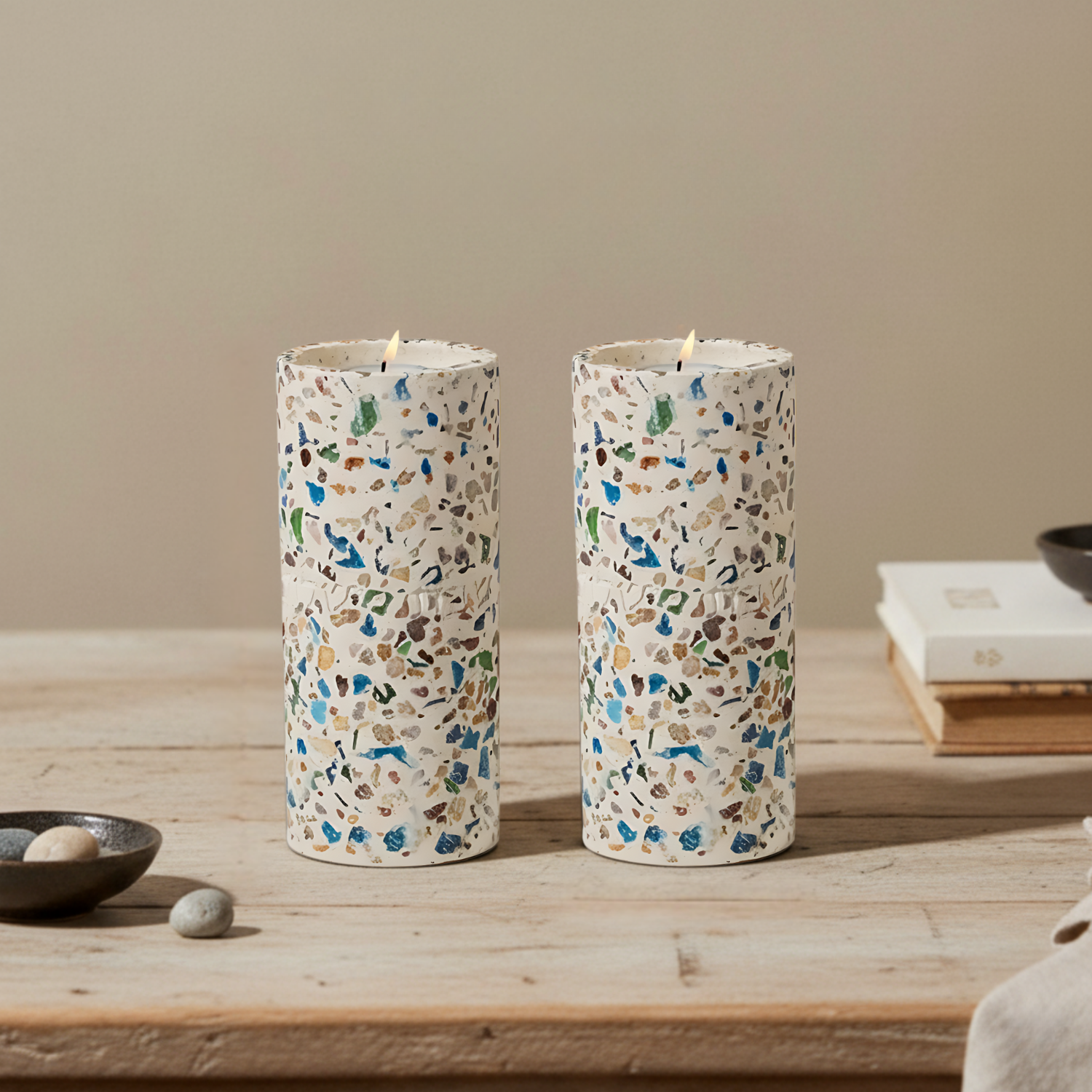 Terrazzo Shabbat Candle Holder Pair – Terrazzo Series