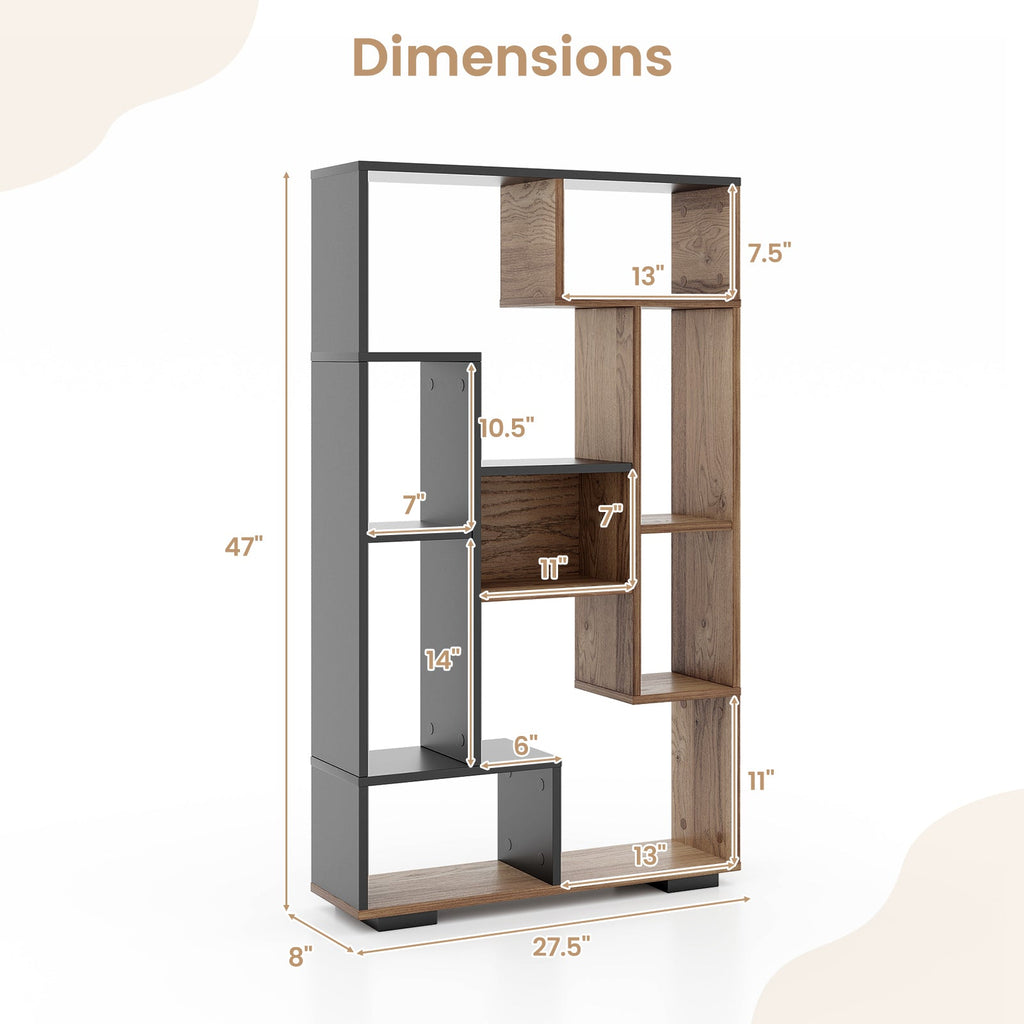 47-Inch Tall Bookshelf for Home Office Living Room