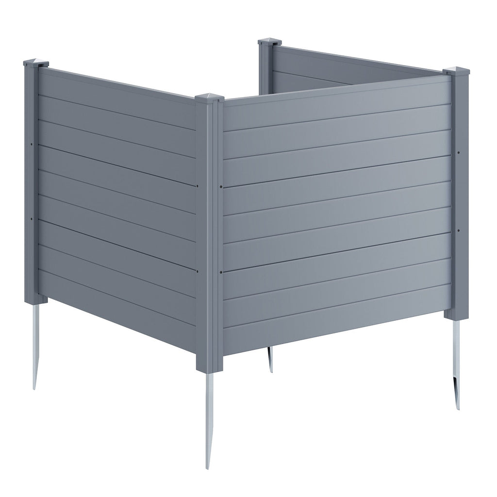 48 x 38 Inch Air Conditioner Fence 3 Panels with Metal Ground Stakes for Patio Backyard