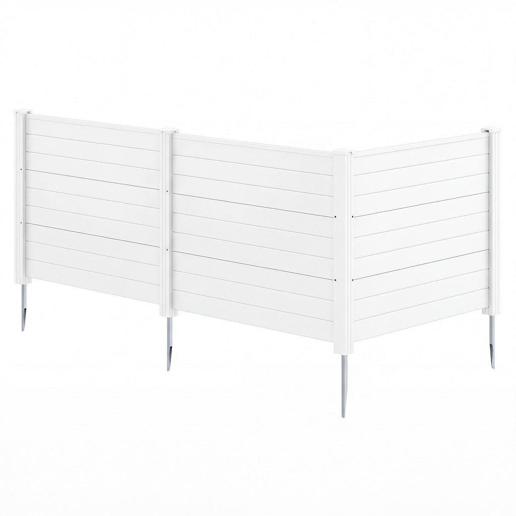 48 x 38 Inch Air Conditioner Fence 3 Panels with Metal Ground Stakes for Patio Backyard