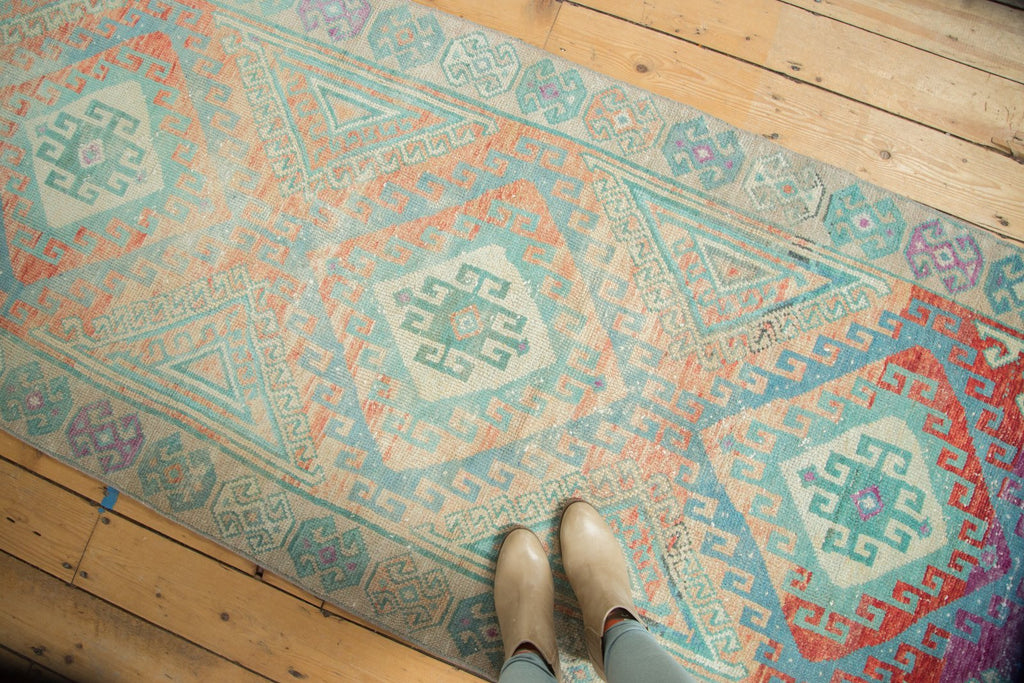 3.5x10.5 Vintage Distressed Oushak Rug Runner