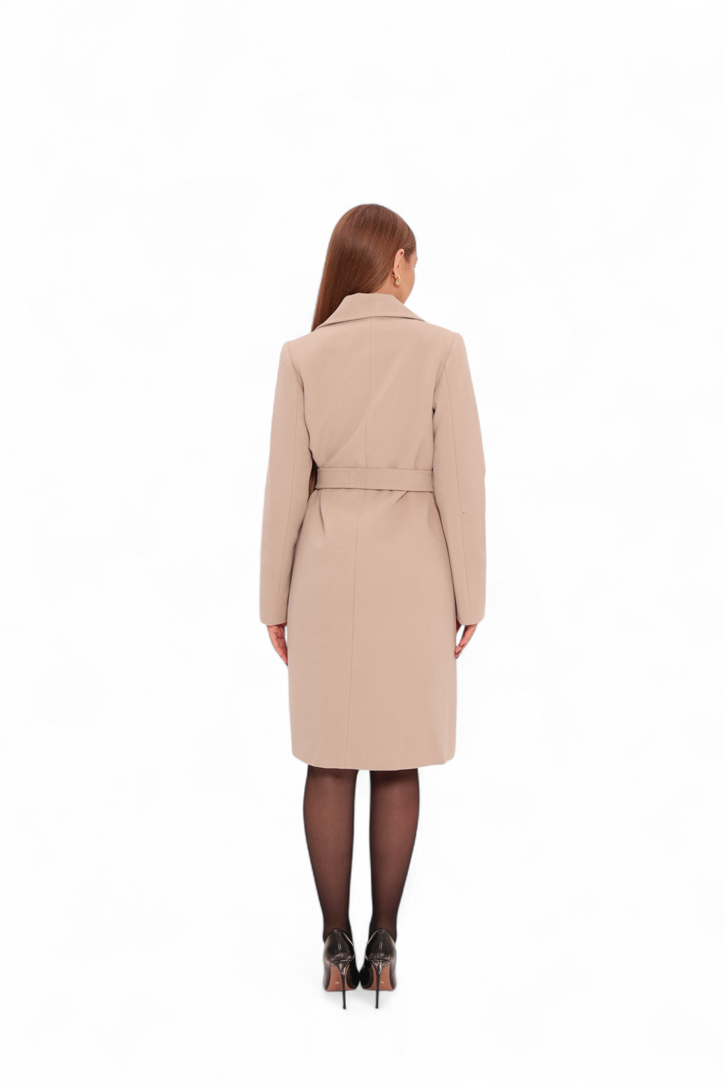 Windsor Classic Wraparound Cashmere Blend Overcoat in Beige