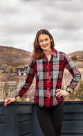Cape Cod Tunic Grey Red Flannel Yarndye