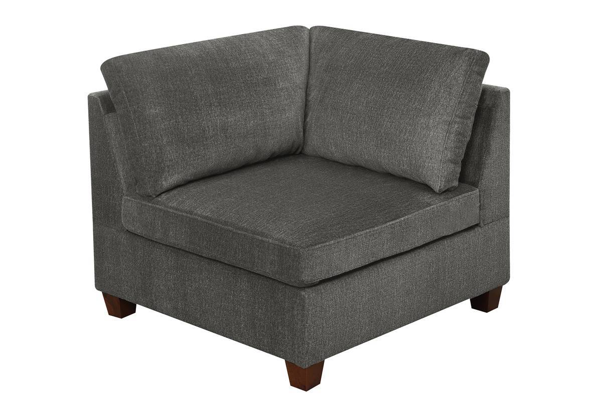 Sofa Modular Chenille Gray 8-Piece Chaise Ottoman