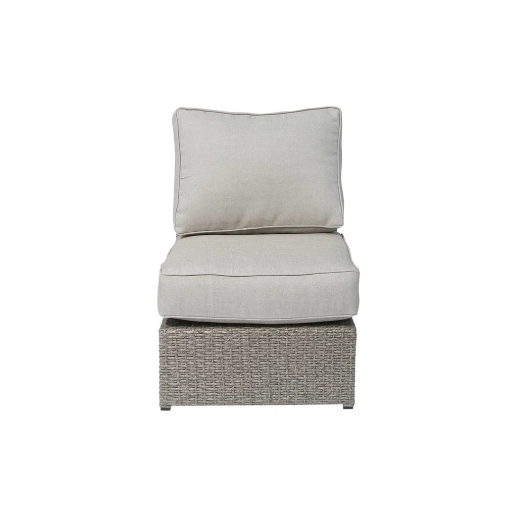 Outdoor Sectional Set HDPE Wicker Aluminum Gray 10 Piece 135 x 74 In