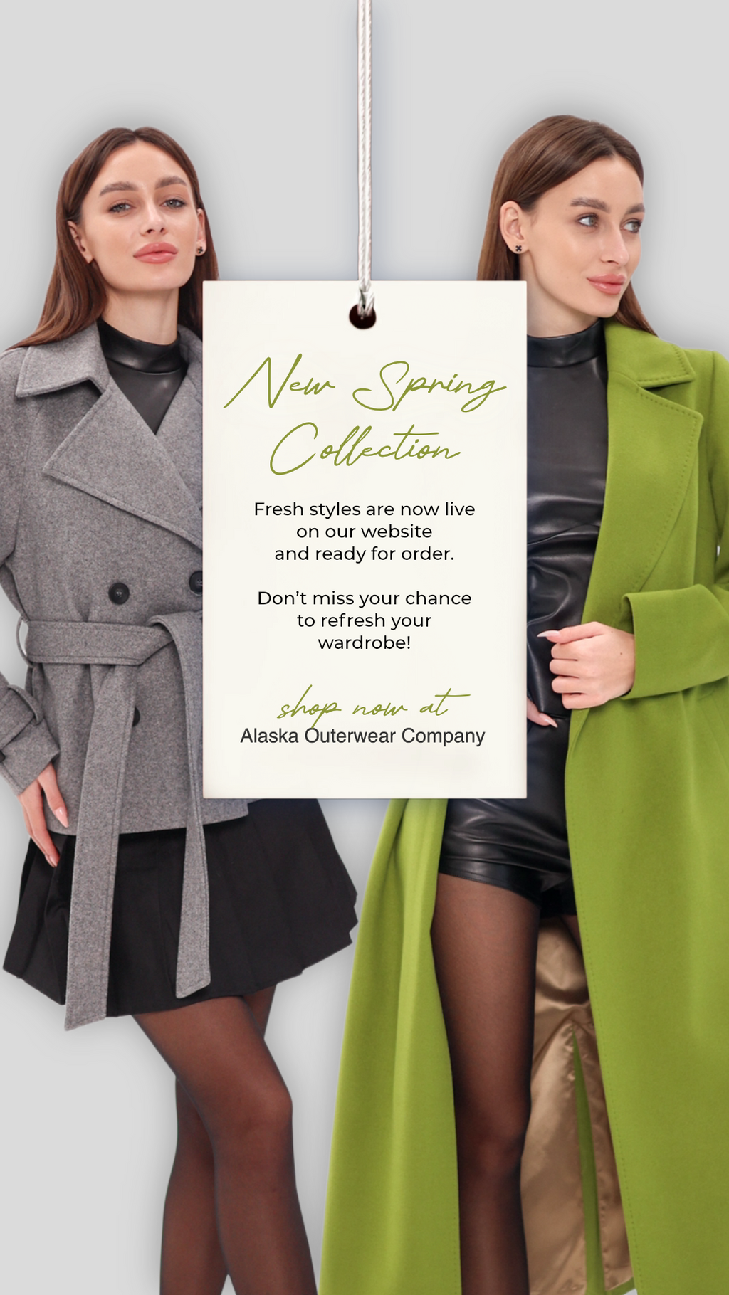 Astoria Classic Wraparound Wool Blend Overcoat in Pistachio