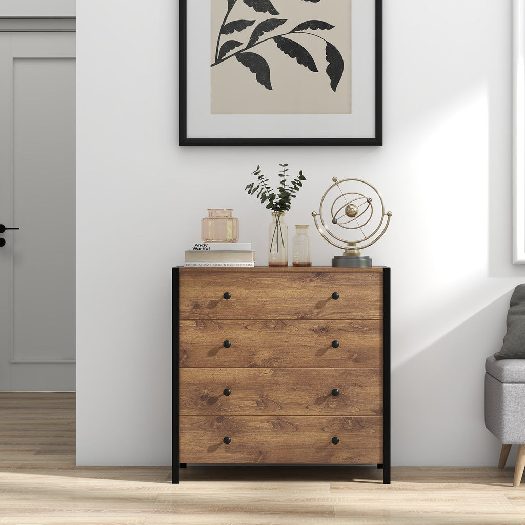 4-Drawer Dresser Modern Wooden Chest of Drawers for Bedroom Living Room
