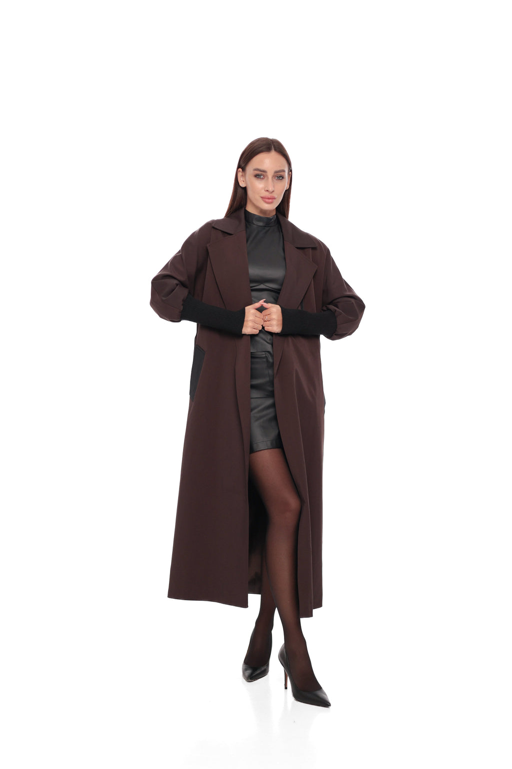 Miru Trench Coat in Chocolate