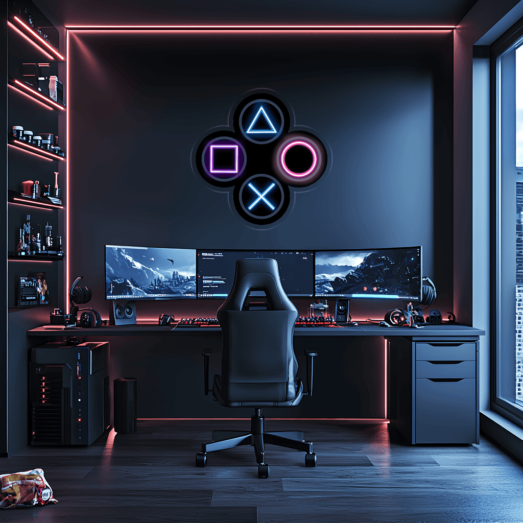 Gamer LED Neon Sign with Clear Acrylic Backing - Handcrafted Gaming Wall Decor
