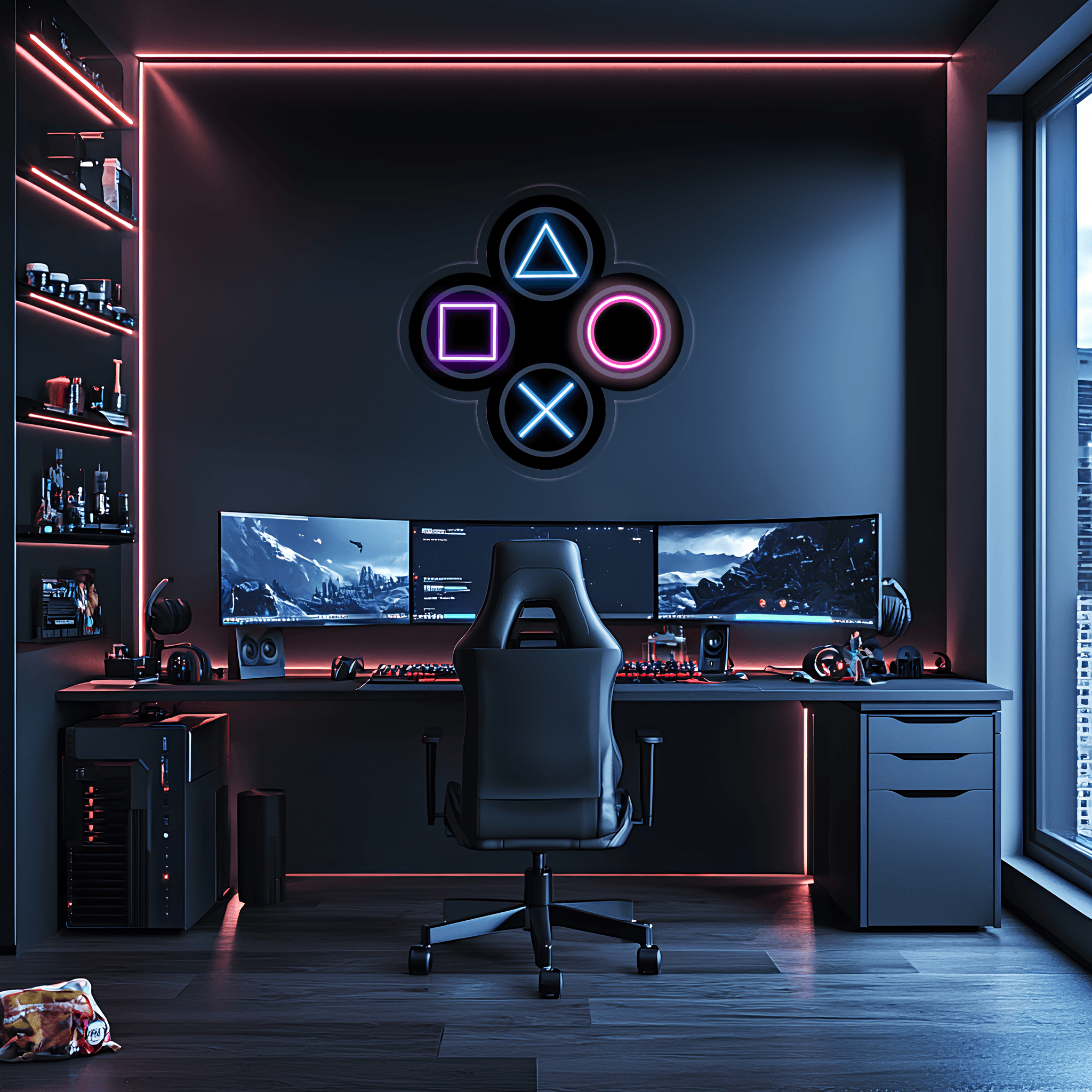 Gamer LED Neon Sign with Clear Acrylic Backing - Handcrafted Gaming Wall Decor
