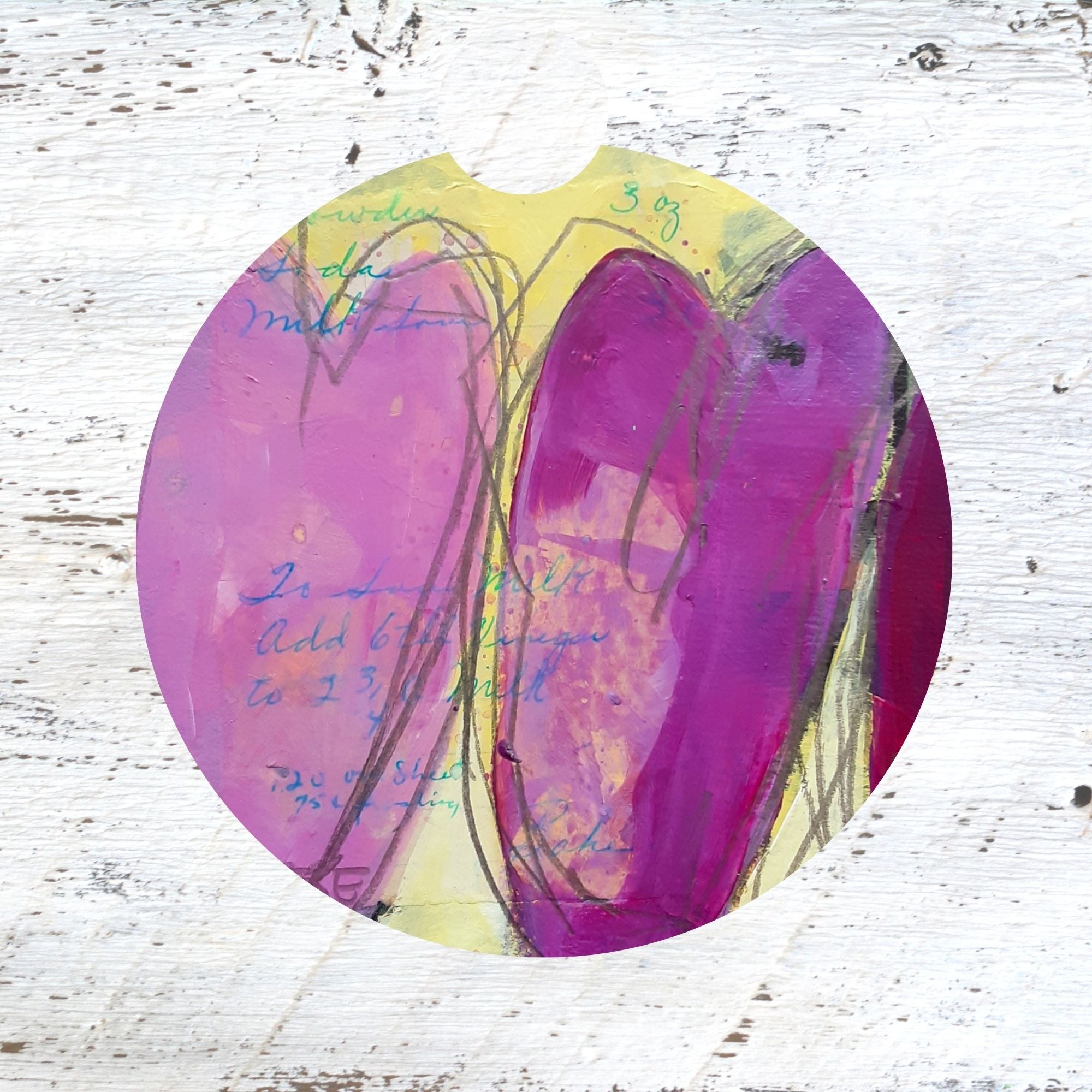 Car Coaster:  Pink Hearts. Artist Christi Dreese