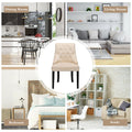 Modern Upholstered Button-Tufted Dining Chair with Naild Trim