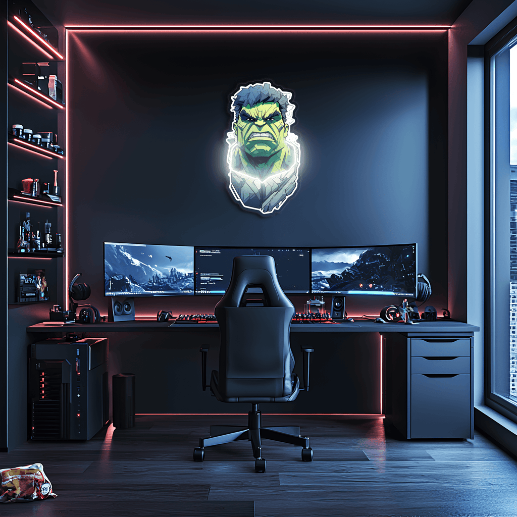 Hulk LED Neon Sign - UV Print Technology Hand-Crafted Bedroom Game Room Wall Decor