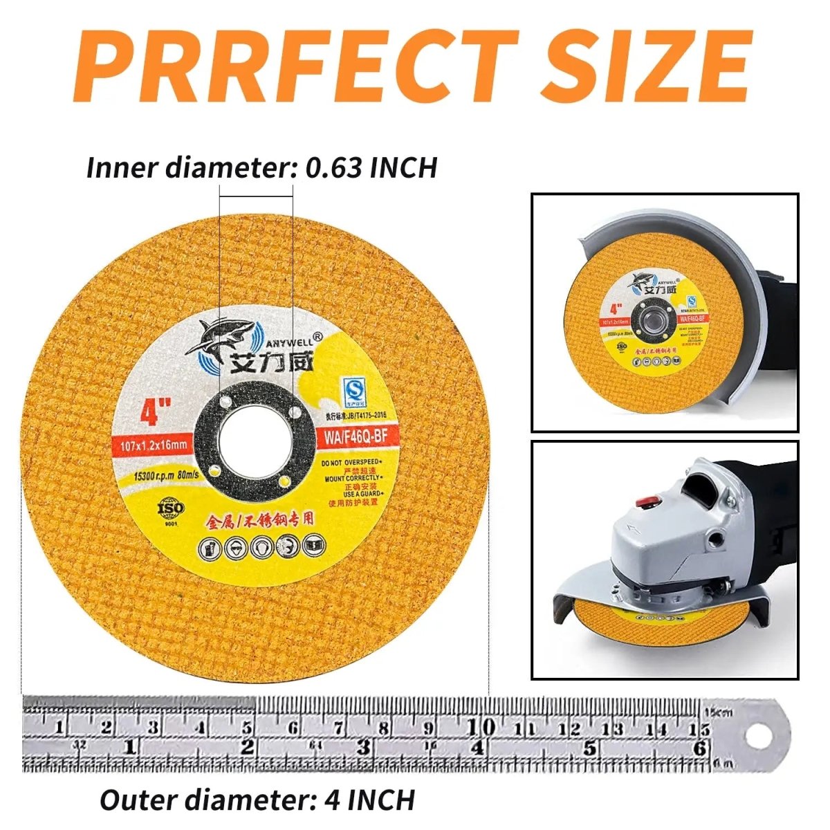 Cut Off Wheels 4 inch Thin Metal (50 pcs) & Stainless SteelCutting Wheel, Professional Fast Cutting Disc