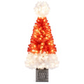 4 Ft Artificial Christmas Tree Santa Hat Xmas Tree with 300 Branch Tips Red