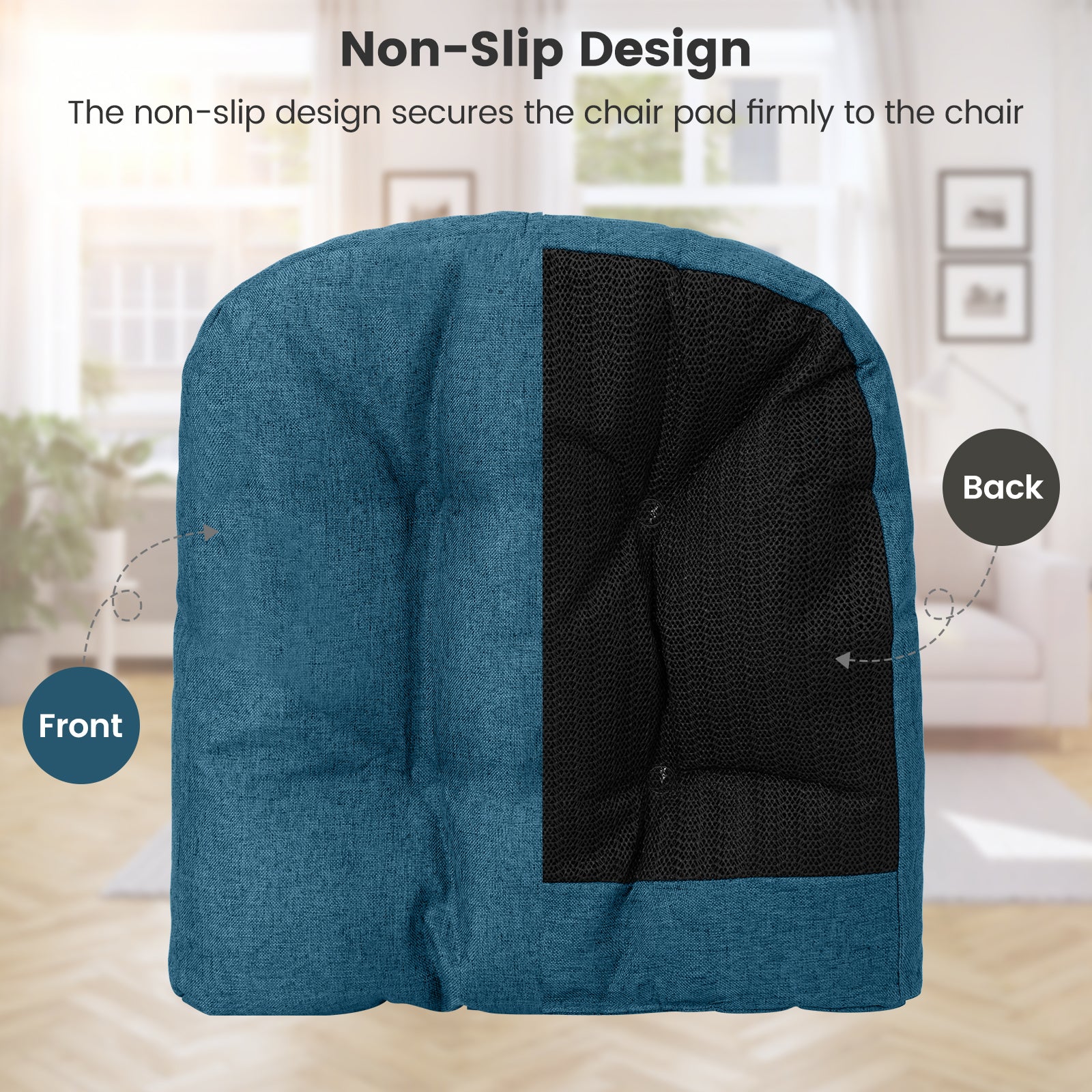 4 Pack 17.5 x 17 Inch U-Shaped Chair Pads with Polyester Cover