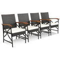 Set of 2/4 Patio Wicker Chairs with Soft Zippered Cushion