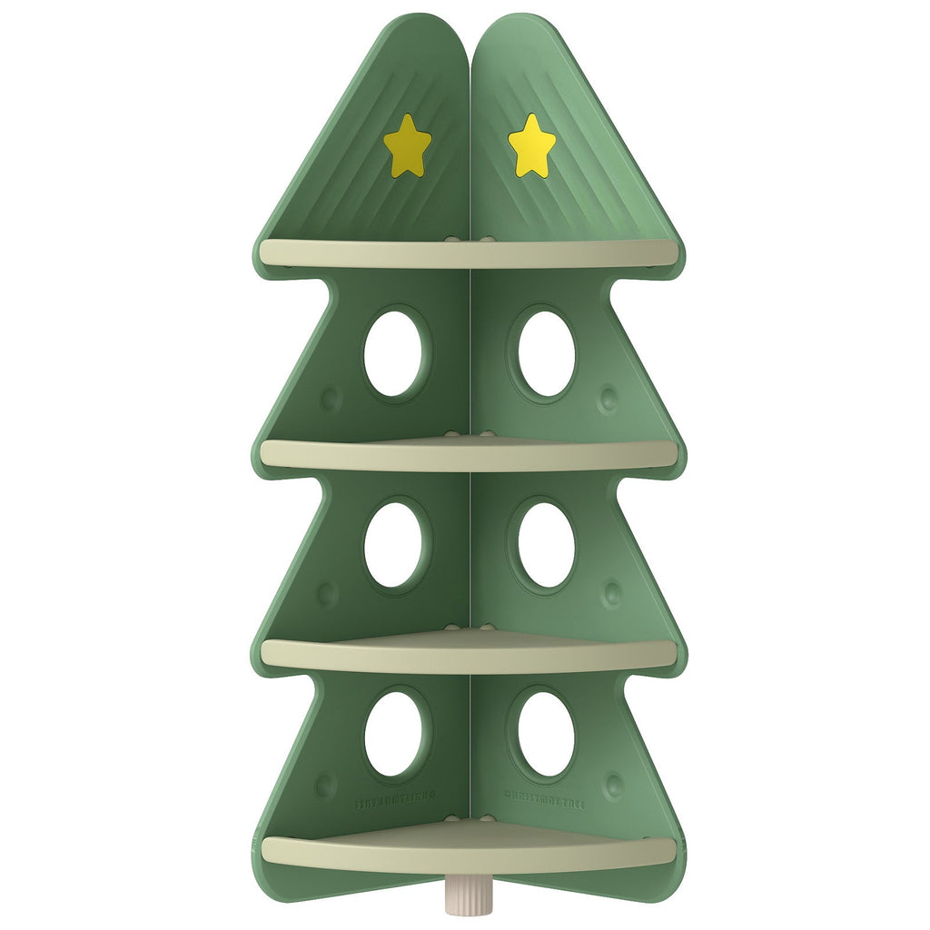 4-Tier Kids Corner Bookshelf Baby Display Shelf for Kids Room-Green