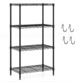 4-Tier Metal Storage Shelving Unit with V-Shaped Wire Rack and 600 LBS Capacity-Black