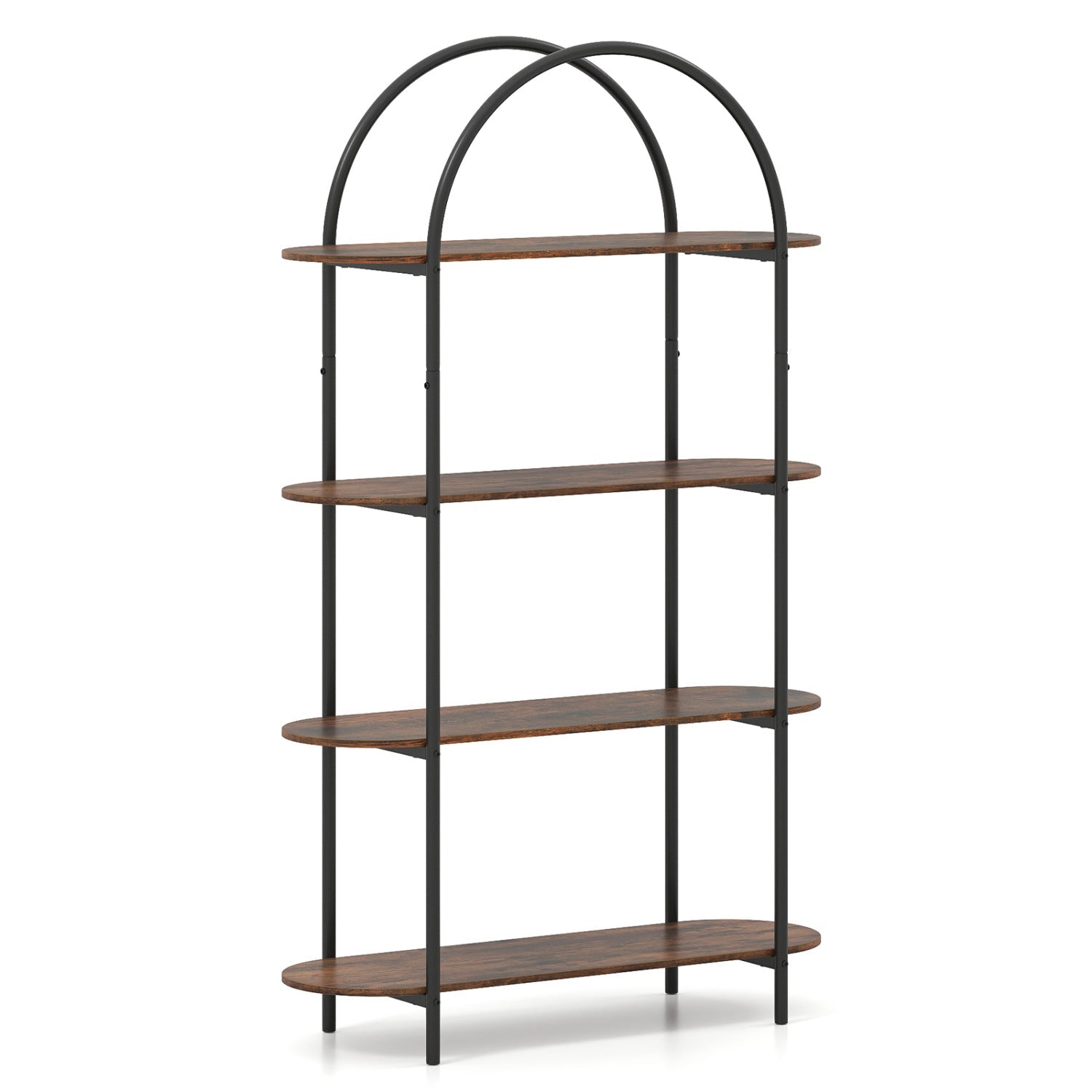 4-Tier Open Bookcase with Sturdy Metal Frame for Living Room