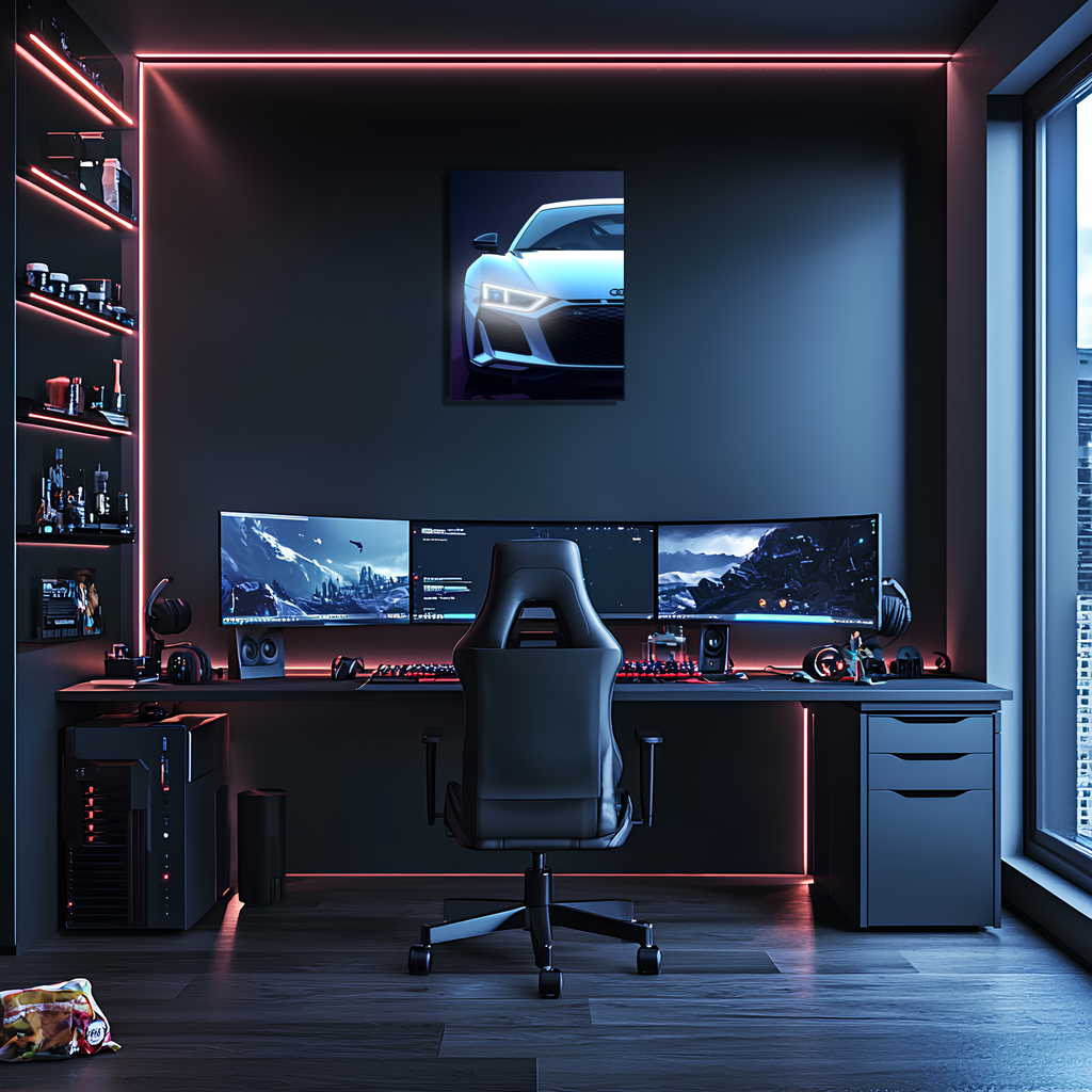 LED Car Neon Wall Art Sign - UV Printed Acrylic Garage Decor With Integrated LED Light