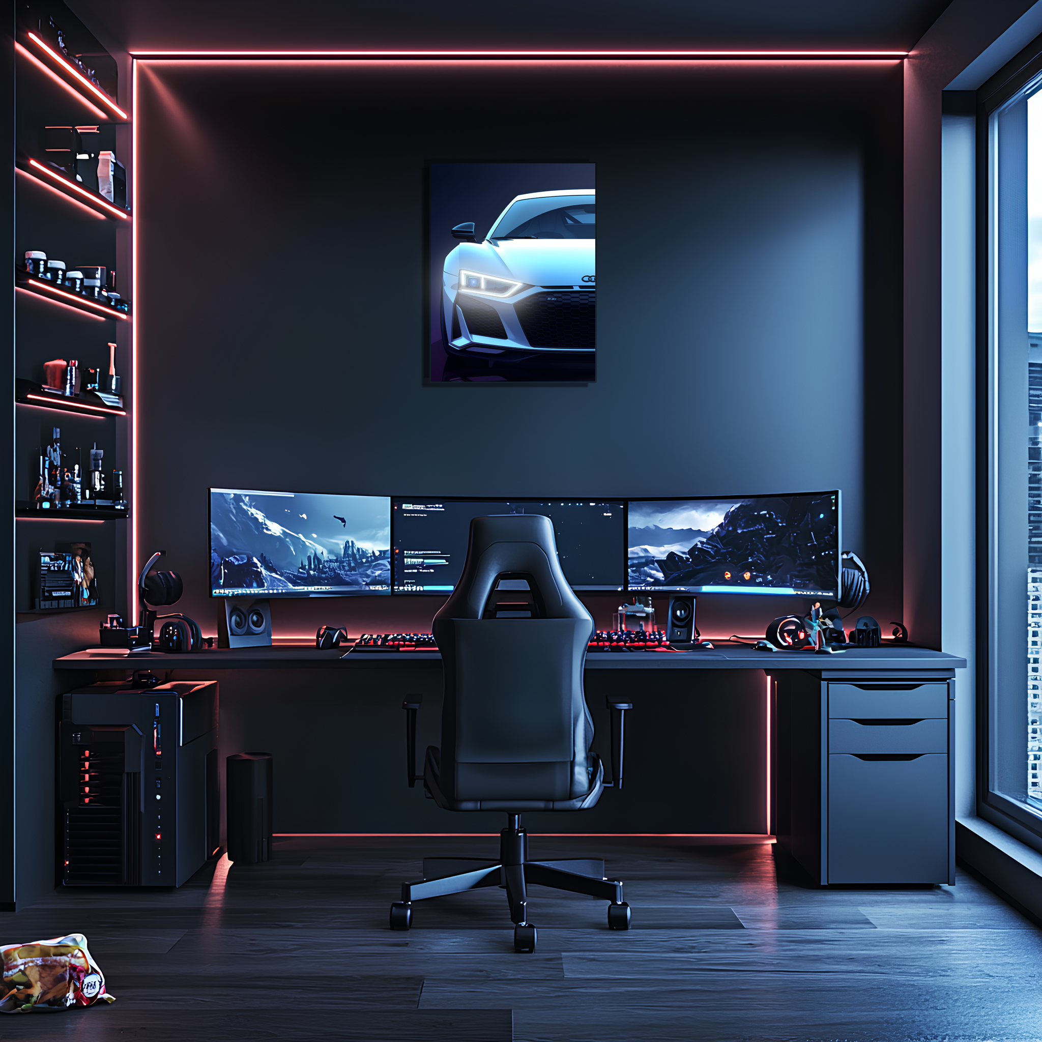 LED Car Neon Wall Art Sign - UV Printed Acrylic Garage Decor With Integrated LED Light