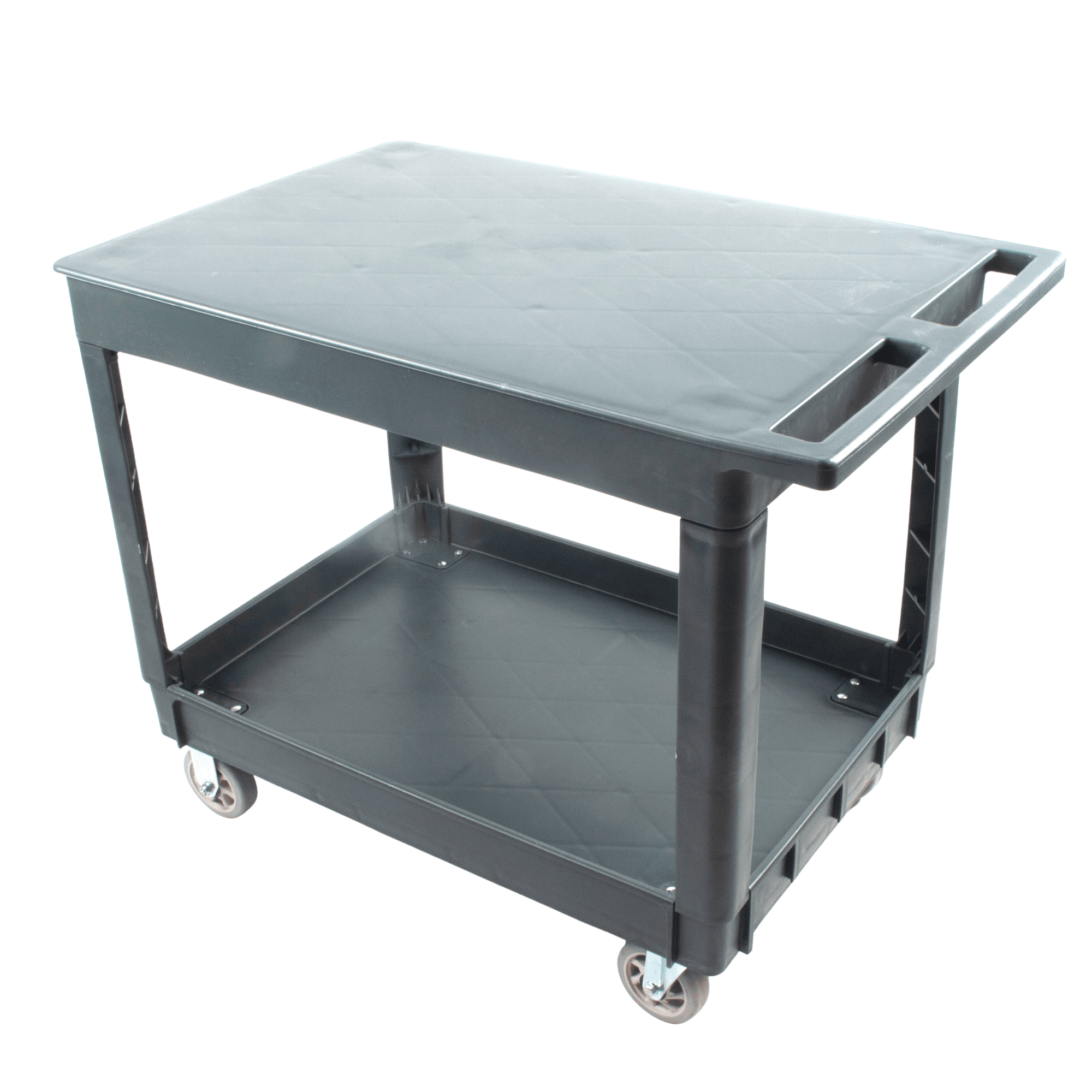 SC2500DP Heavy-Duty Utility Cart with Flat Top Shelf – 2-Tier Rolling Service Cart