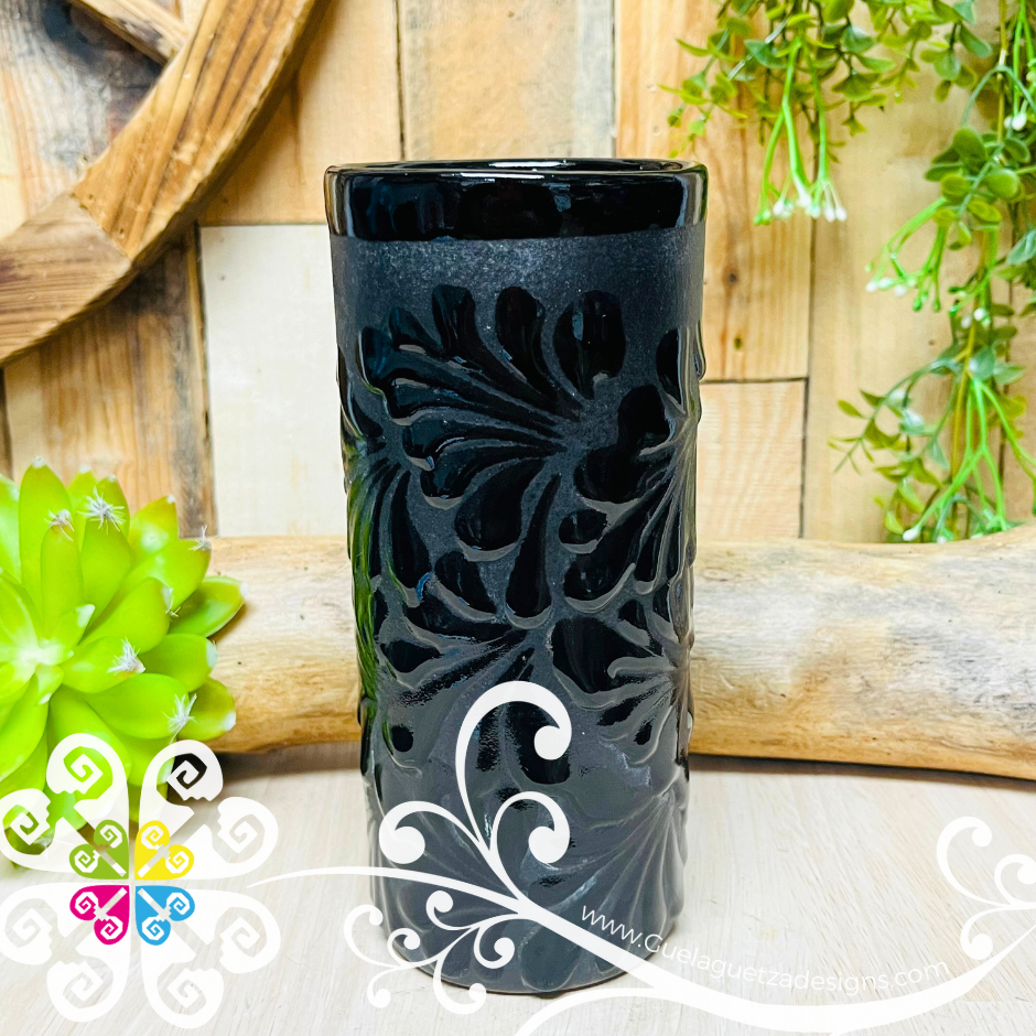 Set of Black Espiga Cilindro Tall Cup - Set Clay Cup