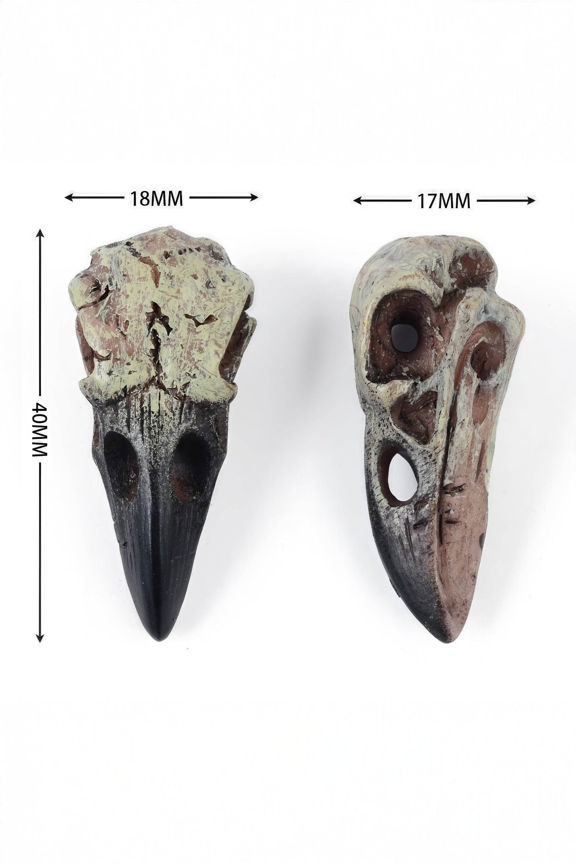 Gothic Raven Skull Pendant Necklace