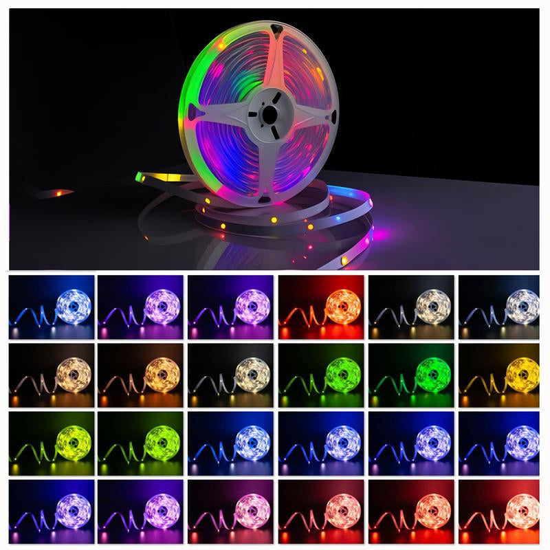 RGB LED Strip Lights 50FT 100FT with Music Sync Smart App Control Color Changing Flexible DIY Home Decoration Kit Remote Included