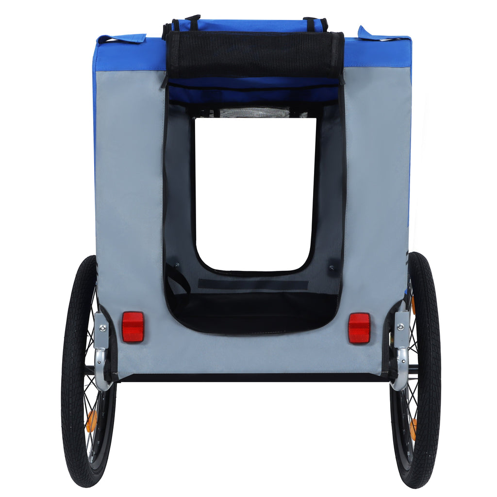 Large Folding Bike Trailer for Dogs – 66LB Capacity All-Terrain Pet Carrier, Durable Steel Frame for Cycling, Jogging, Camping & Outdoor Adventures, Blue-Gray