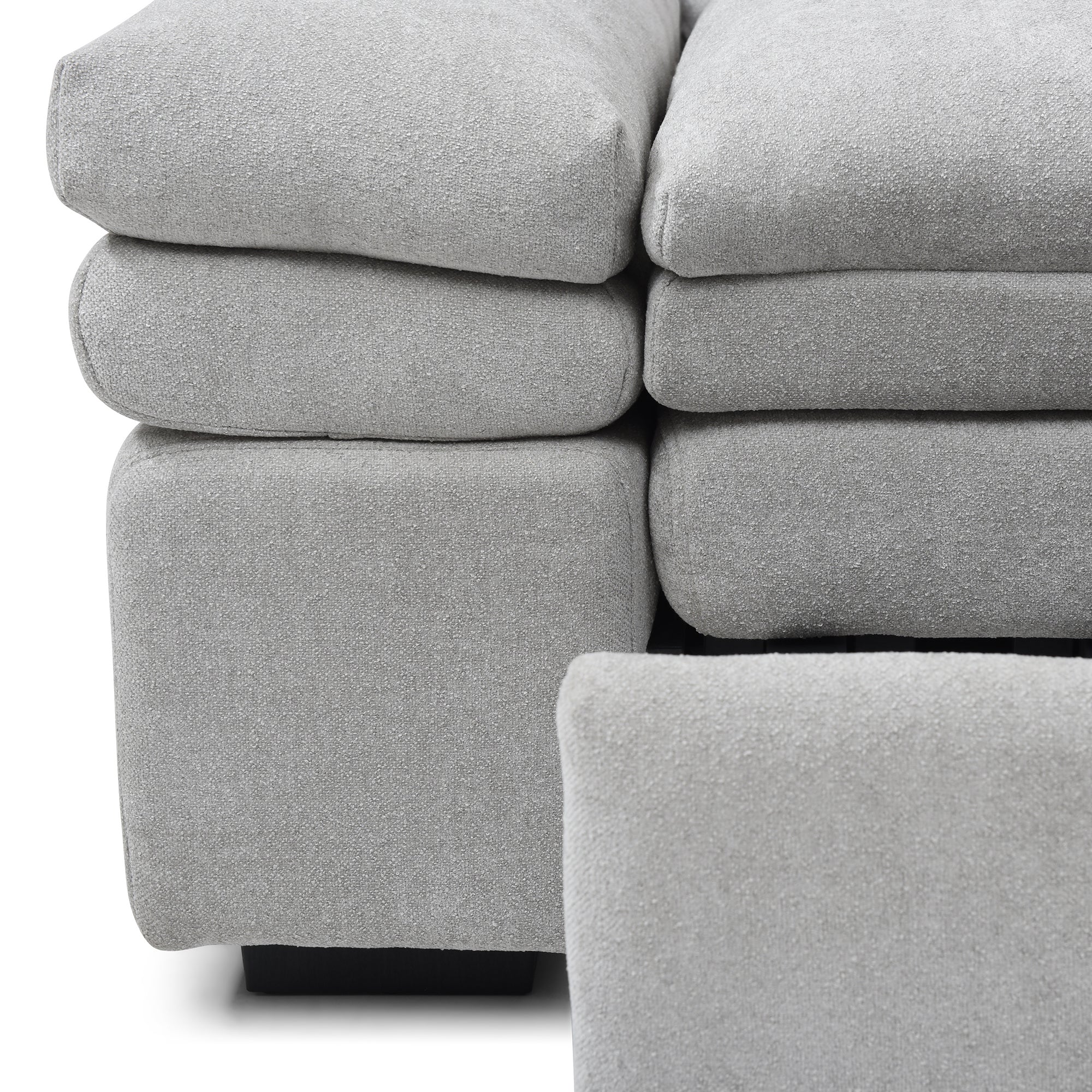 Sofa Bed 3-in-1 Linen Gray Pull-Out Chaise Recliner Armchair 164 LB