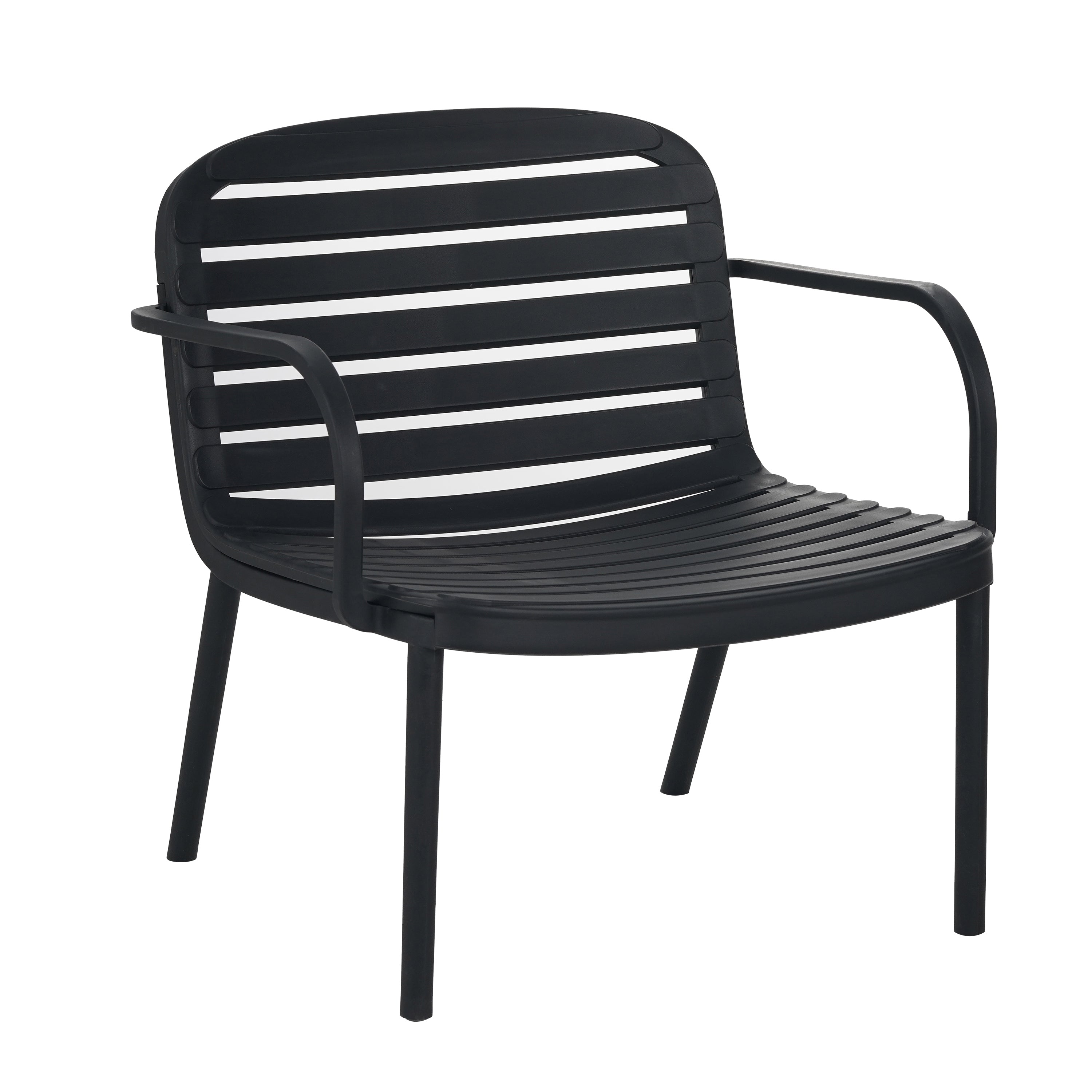 Outdoor Chat Set Polypropylene Black Beige Cushion 3 Piece Loveseat