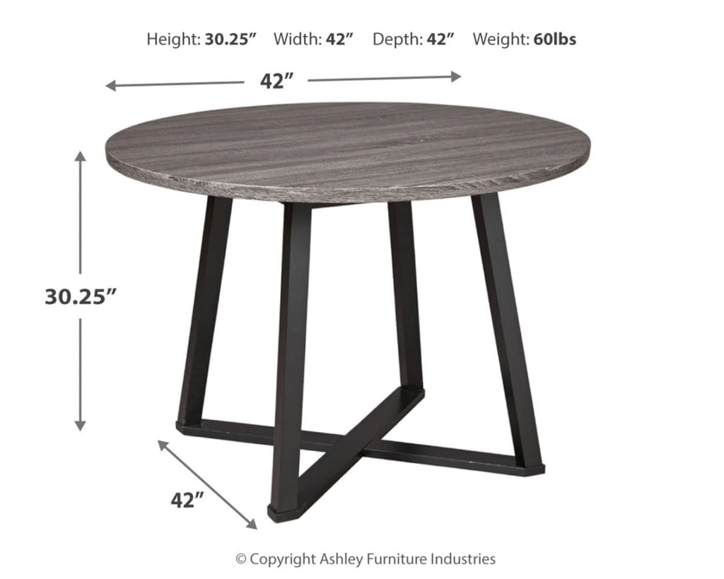 Centiar Mid Century Round Dining Table Gray Metal Legs