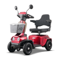 Mobility Scooter 4-Wheel Heavy Duty Red 300 LB 37 Mile Range USB 350W