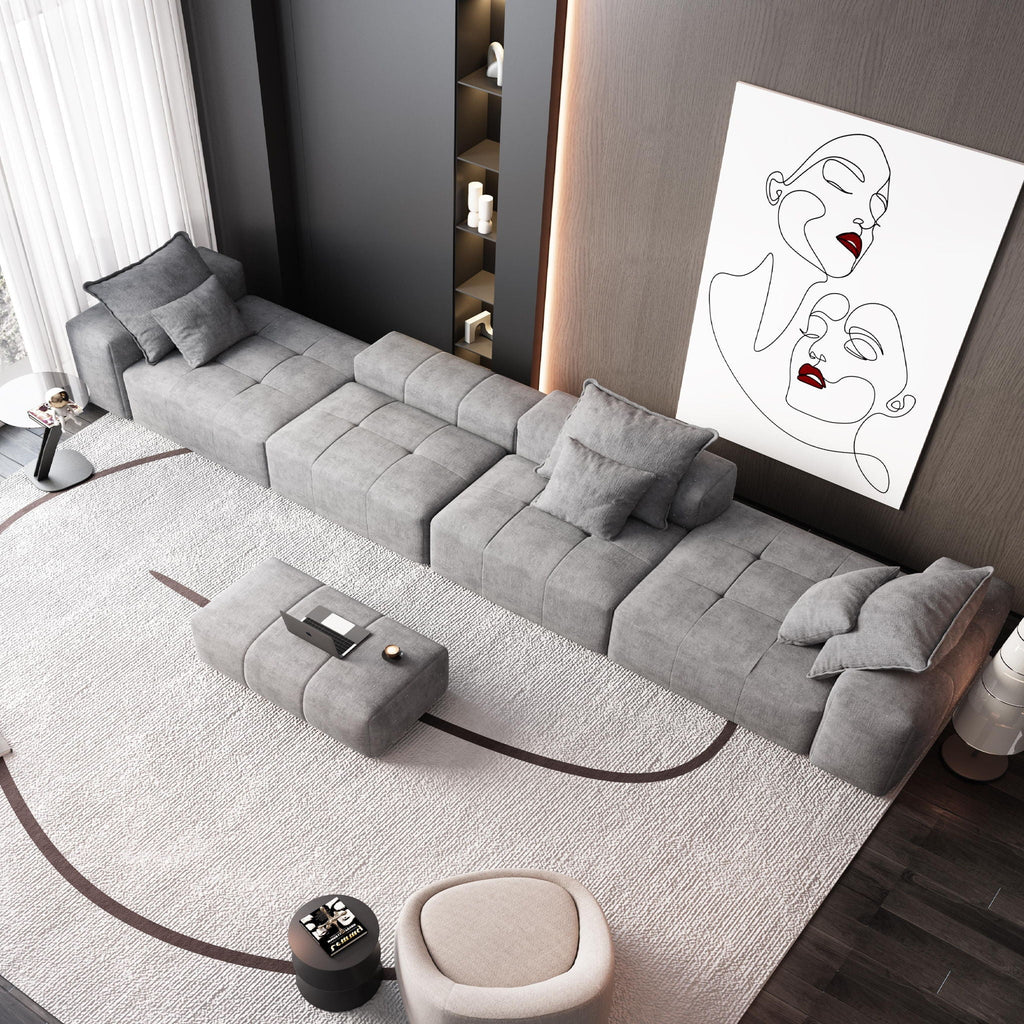 Modern Oversized Diy Combination Modular Sectional Sofa With Pillows