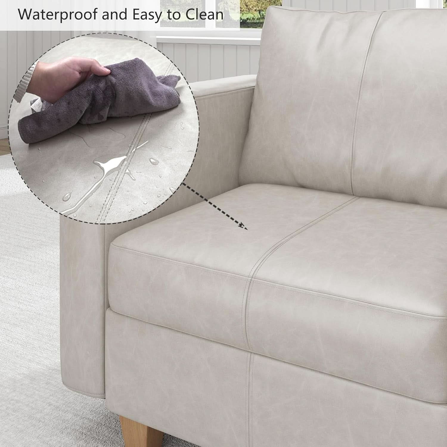 Faux Leather Modular Sectional Sleeper Sofa Storage