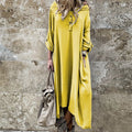 Plus Size Boho Long Sleeve Women's Hooded Dress