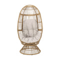 Outdoor Egg Chair PE Rattan Swivel Basket Natural Cushion 30.5in