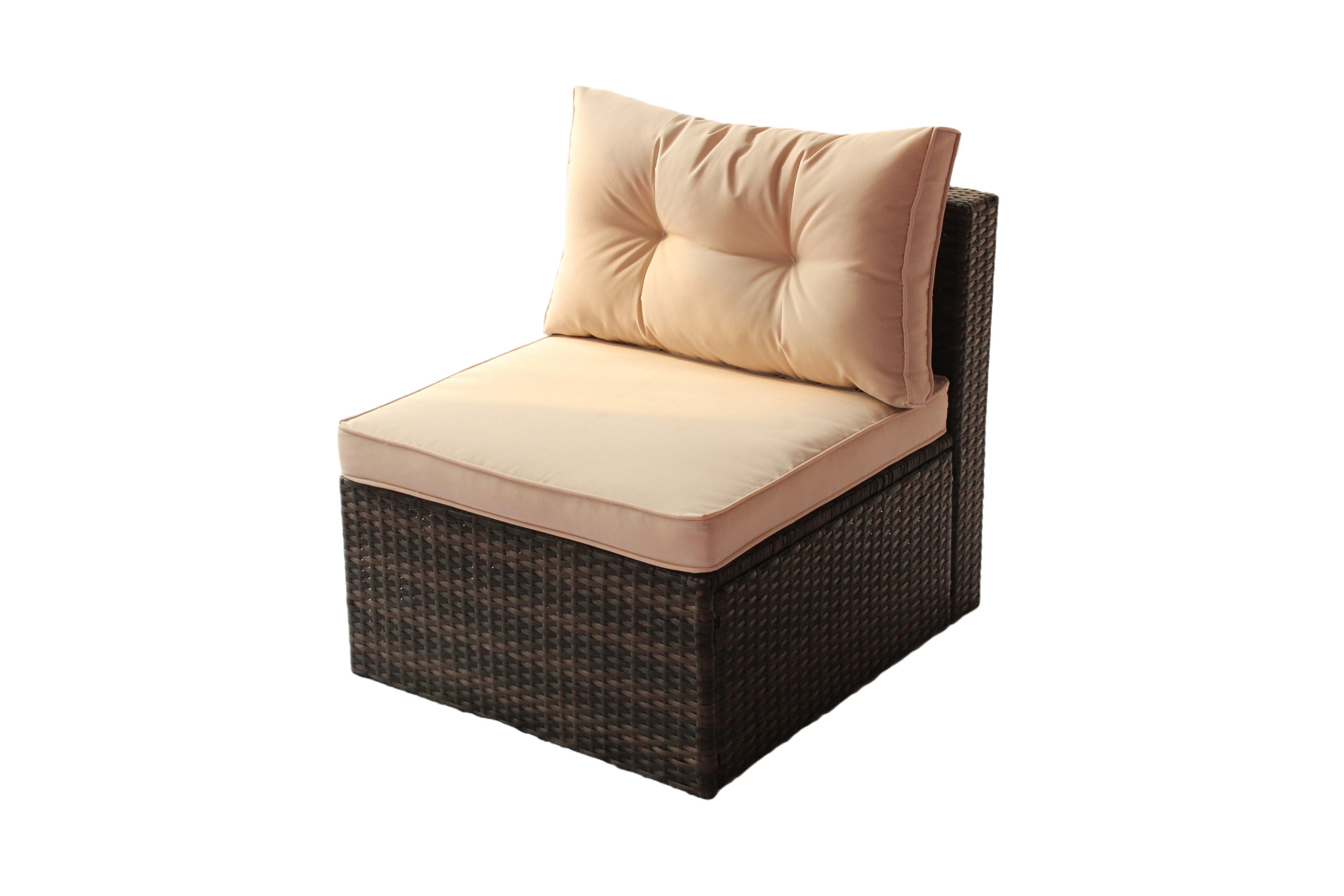 Outdoor Sectional Set PE Rattan 7 Piece Seats 6