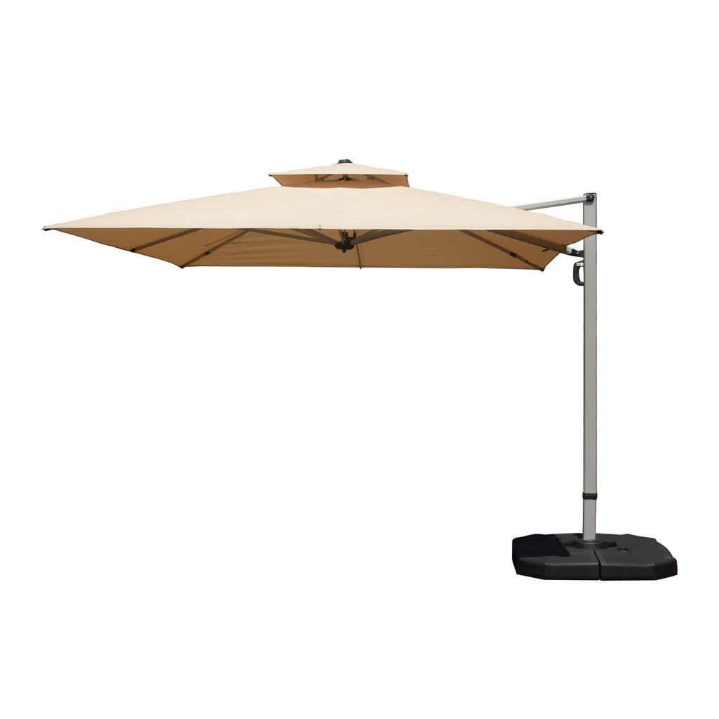 Patio Umbrella Cantilever Tilt Aluminum Beige 9 Ft 360 Rotation