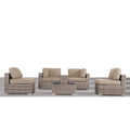 Outdoor Patio Set HDPE Wicker Mixed Gray 4 Piece Cupholder Seats 4
