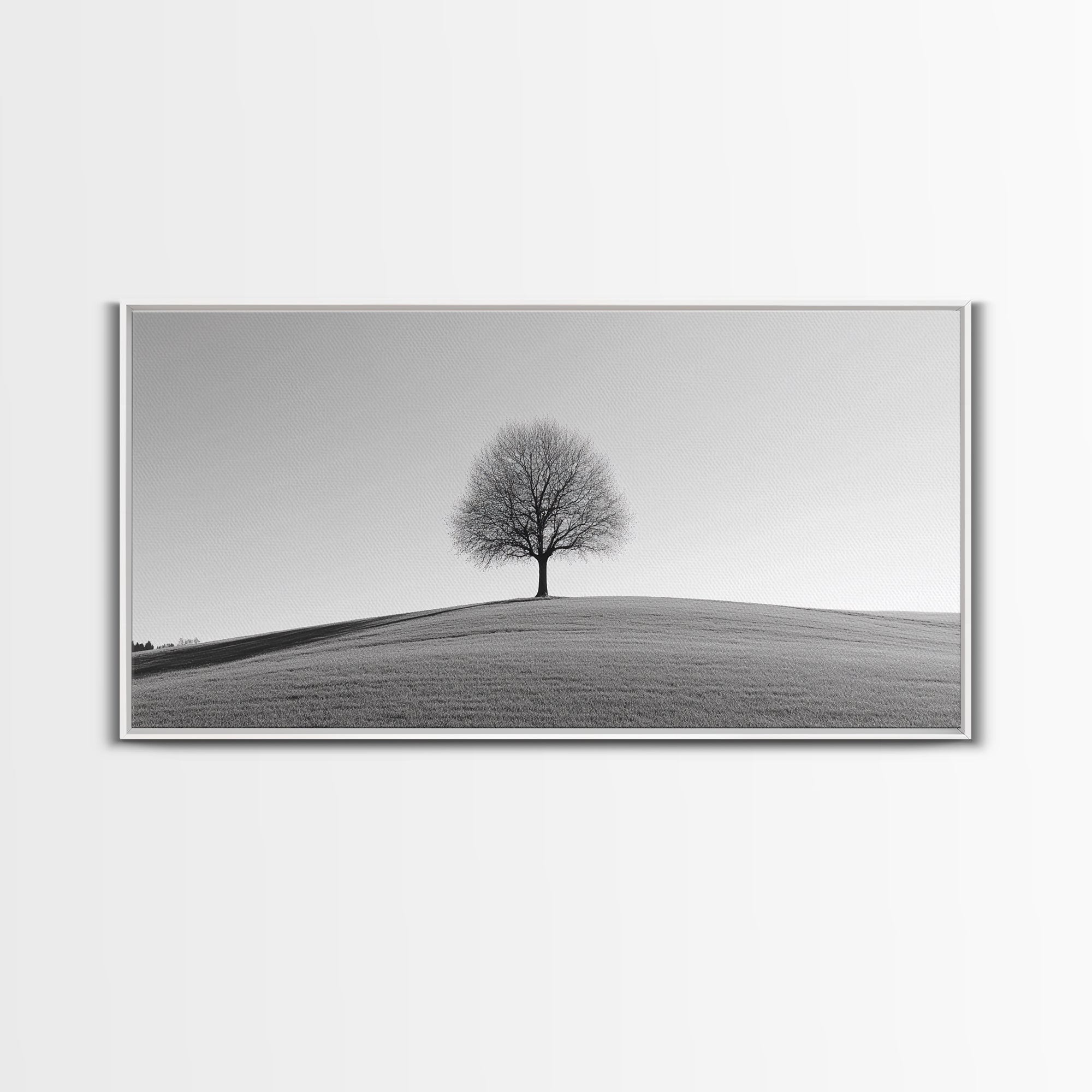 Loneliness - Framed Canvas Print Ready To Hang Wall Art - Thought Provoking Art - Moody Wall Art - Moody Painting - Black and White Dead Tree Art