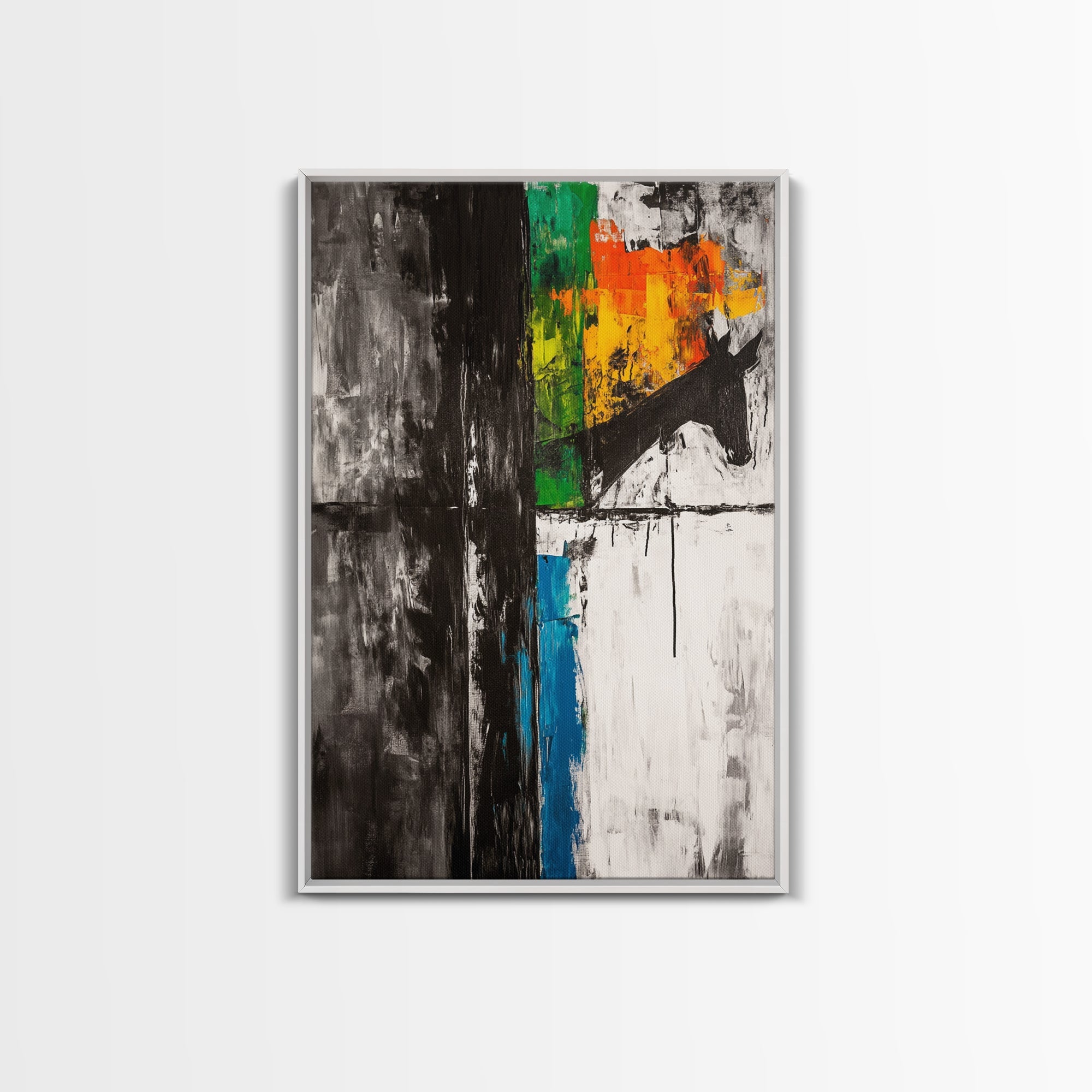 Abstract Horse, Bold Colors, Contemporary Art, Expressionist Painting, Canvas Print, Farmhouse Wall Art, Rustic Decor, Living Room Art